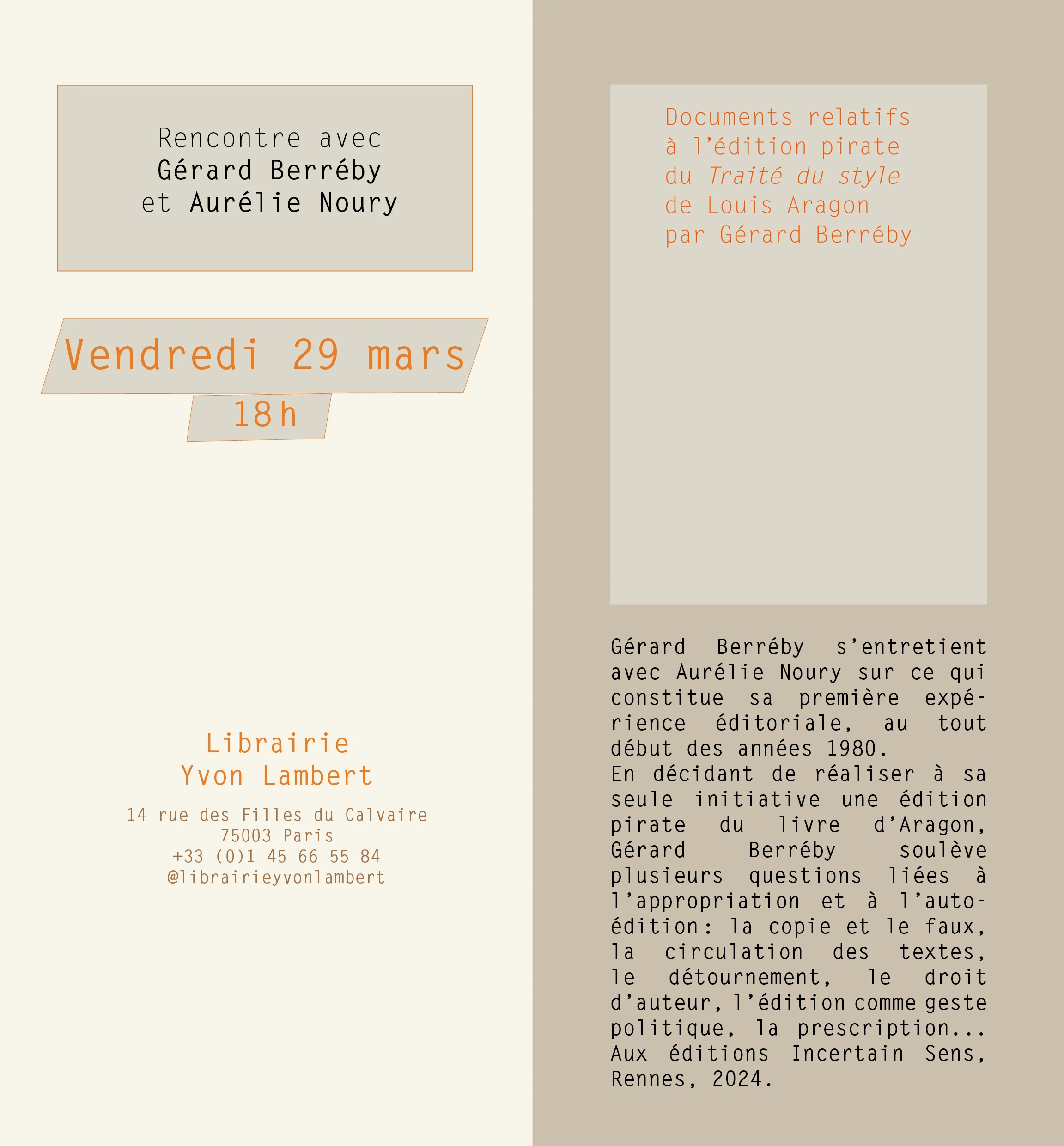 Gérard Berréby - Documents relatifs à l'édition pirate du Traité du style de Louis Aragon par Gérard Berréby - Image 2