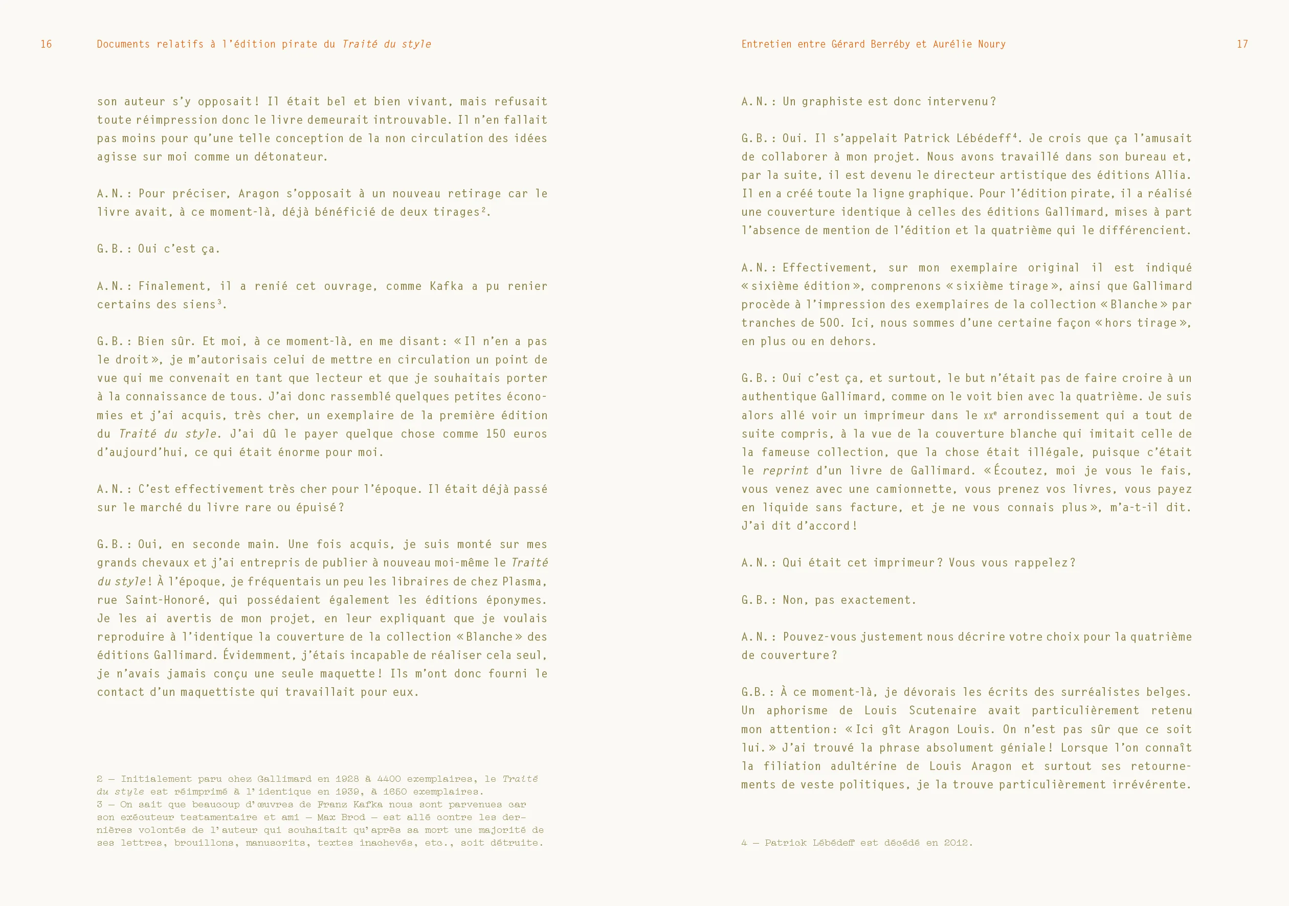 Gérard Berréby - Documents relatifs à l'édition pirate du Traité du style de Louis Aragon par Gérard Berréby - Image 9