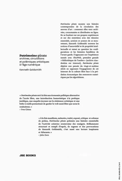 Kenneth Goldsmith - Patrimoine pirate - Image 2