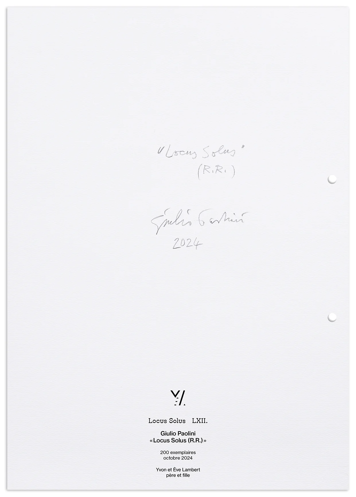 Locus Solus LXII. - Giulio Paolini - Image 2